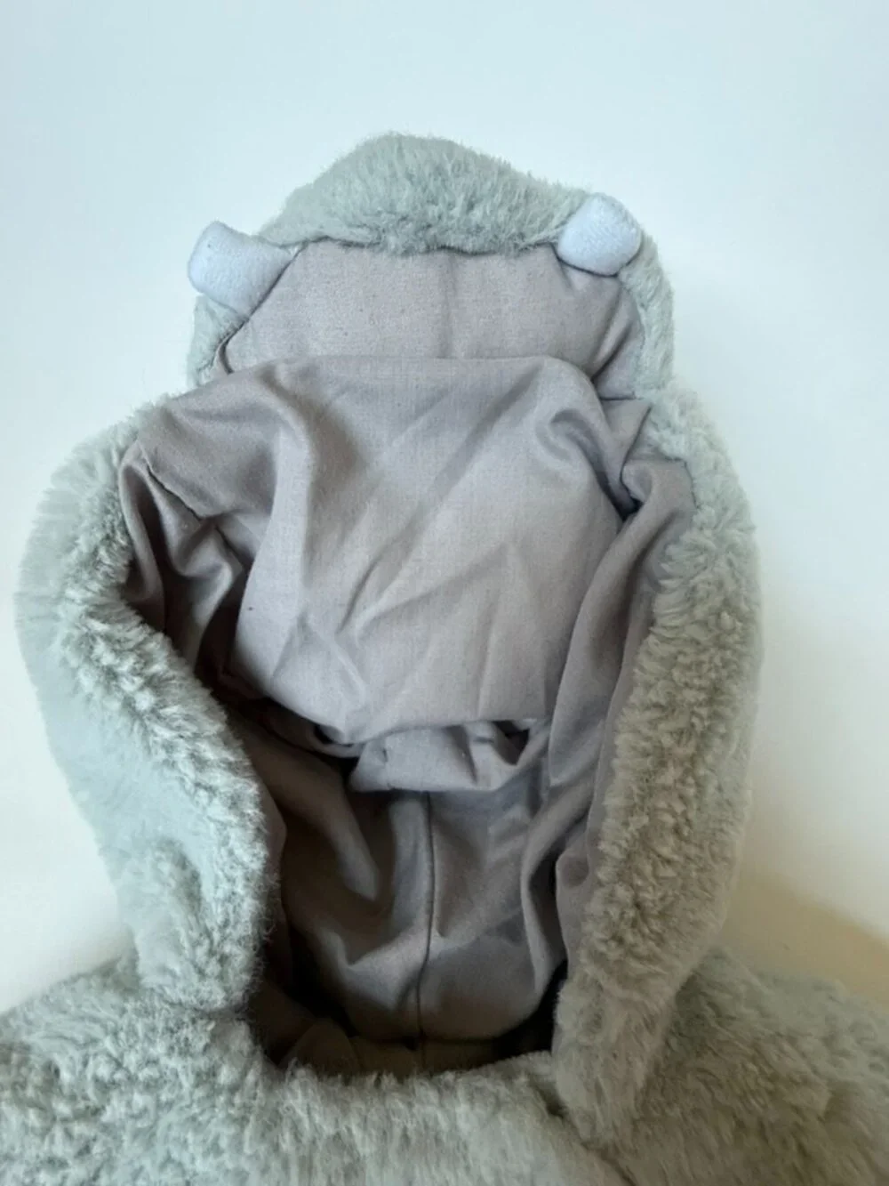 Pottery Barn Kids 6-12m Hippo Halloween Costume One Piece Gray White Dress Up